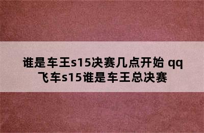 谁是车王s15决赛几点开始 qq飞车s15谁是车王总决赛